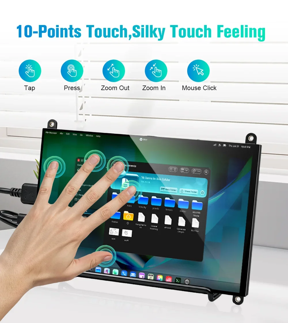 Raspberry Pi 5 7/8 Inch Screen, IPS TFT LCD HDMI Display Touch Screen Monitor 1024*600 1920*1200 HDMI Speaker for DIY Student