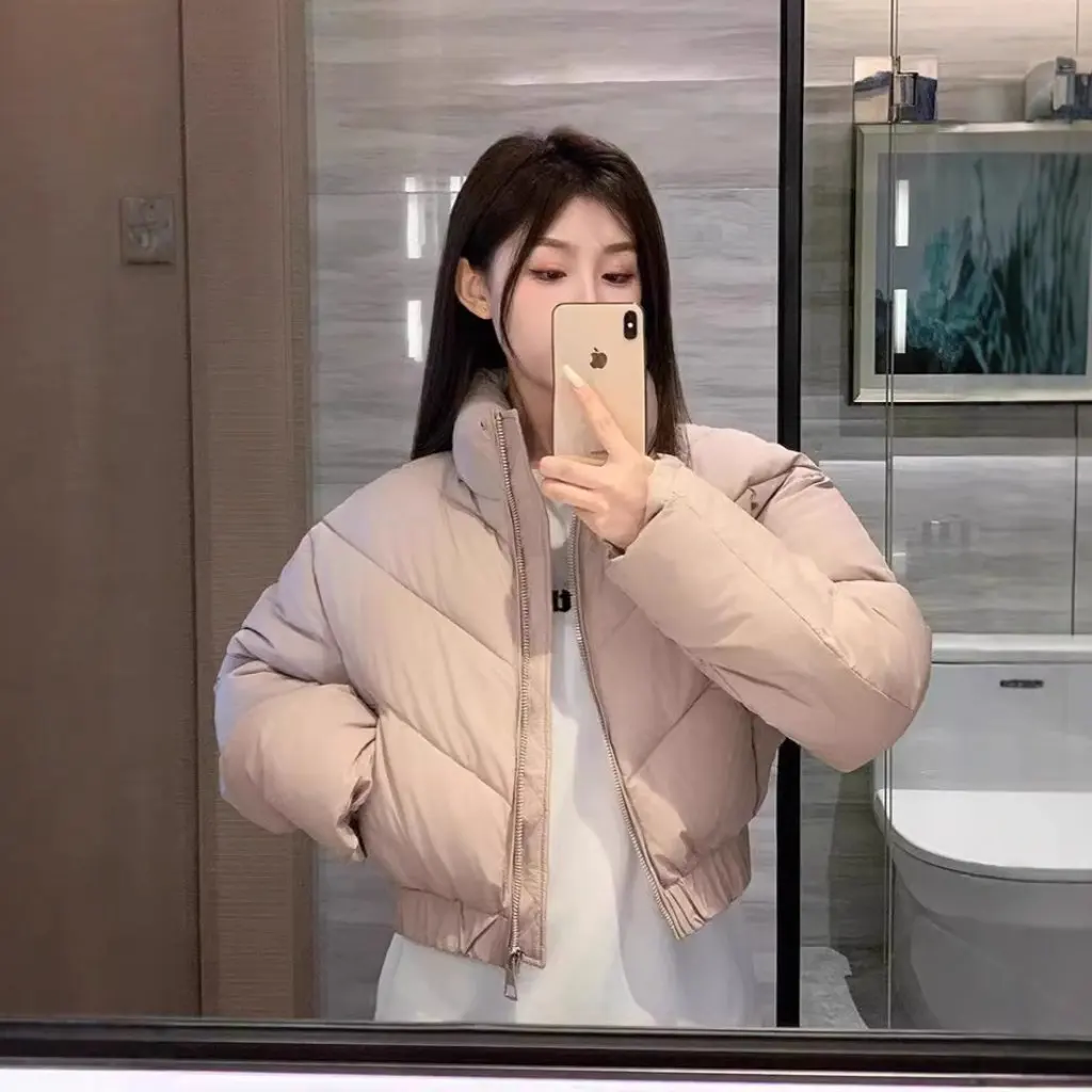 

Winter New Style Women's Cotton-padded Coat Short European And American Vertical Collar Thickened Trendy Top for Ladies