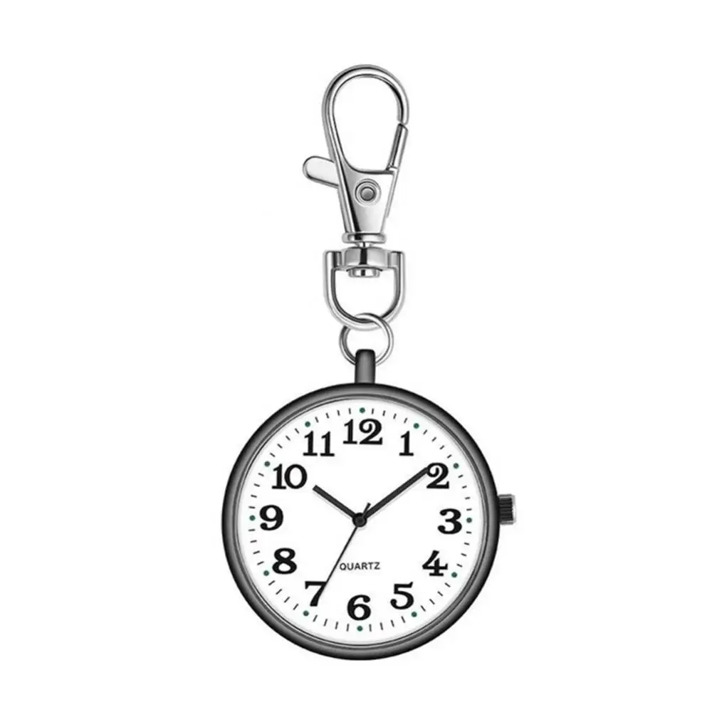 Pocket Watch Fashion Unisex Round Dial Quartz Analog Nurse Medical Keychain Pocket Watch Hospital Pocket Watches