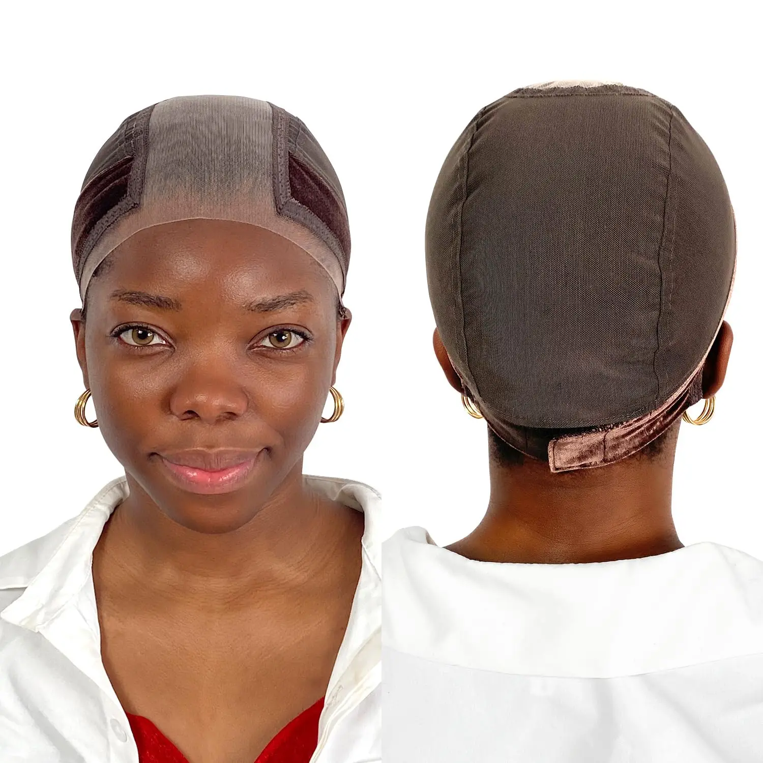 Lace velvet headband mesh hat Stretch wig lace hood for Keeping Wigs in Place