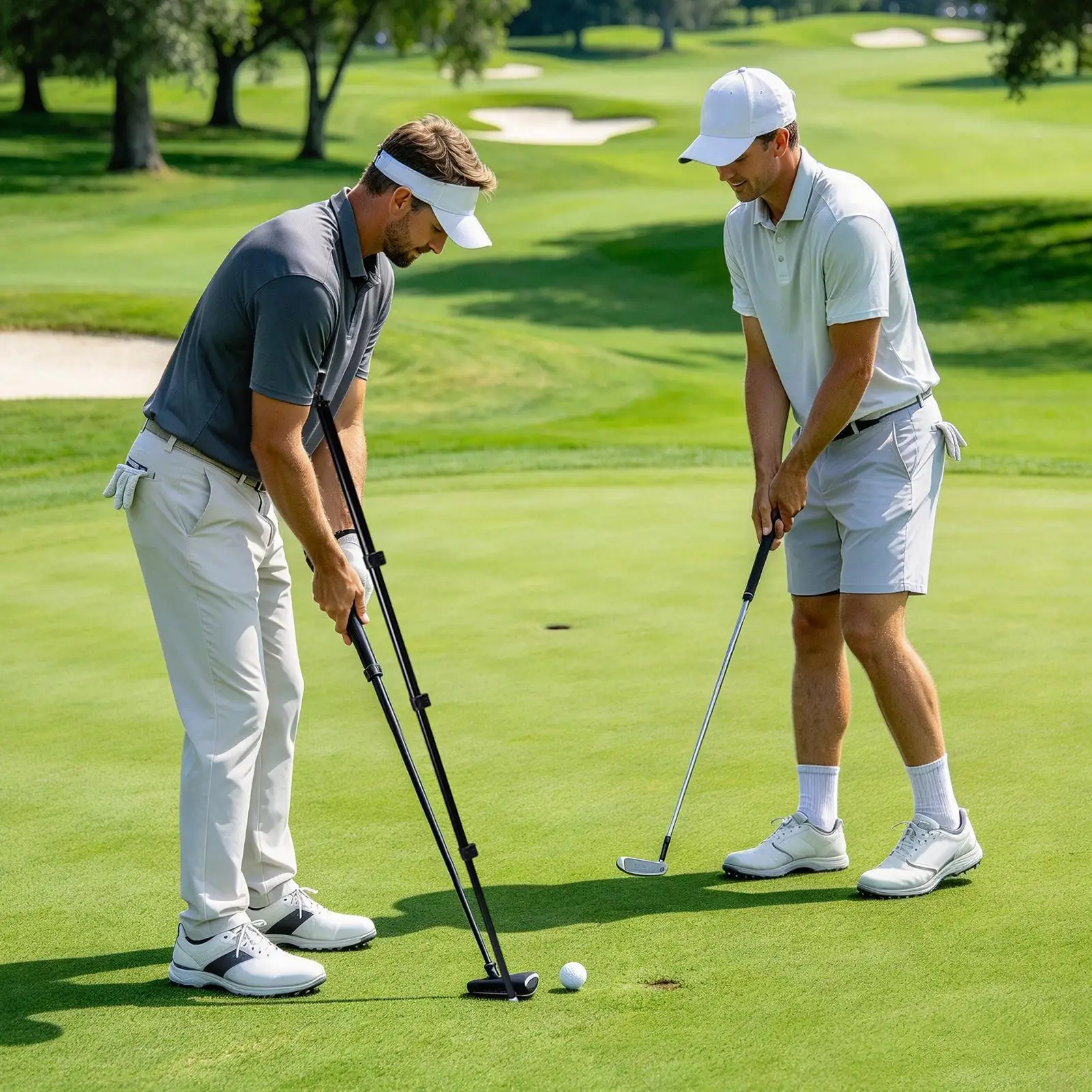 Golf Swing Aid Portable Putting Stability Alignment Exerciser Golf Hand Grip Green Practice Tools For Men Golfers Indoor Outdoor