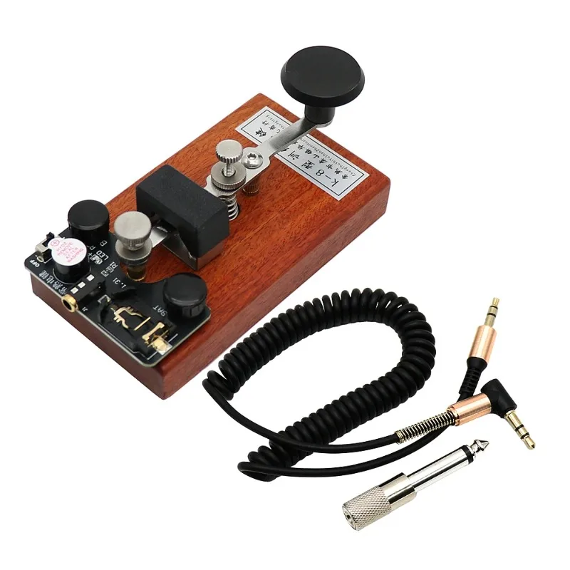 Training CW Key Sound Light Manual Transmission Training Morse Code Key Rosewood Base 304 Stainless Steel K-8