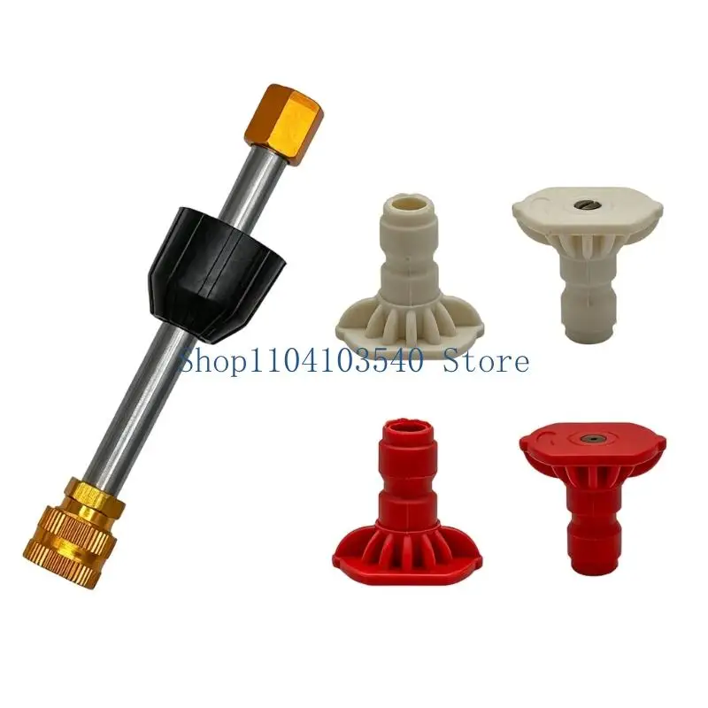 02DC Car Washing Pressure Washer Extension Wand Set with Rustless Steel Rod, Quick Connecting Head and Extended Reach for Lower