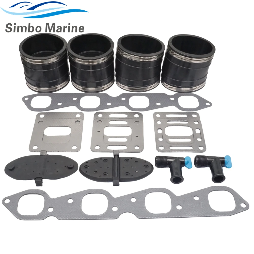 

Exhaust Wet Joint Manifolds Bellow Kit With Gasket Kits For MerCruiser V8 GM454 502 32-44348001 27-46820 27-863724 860231 863726