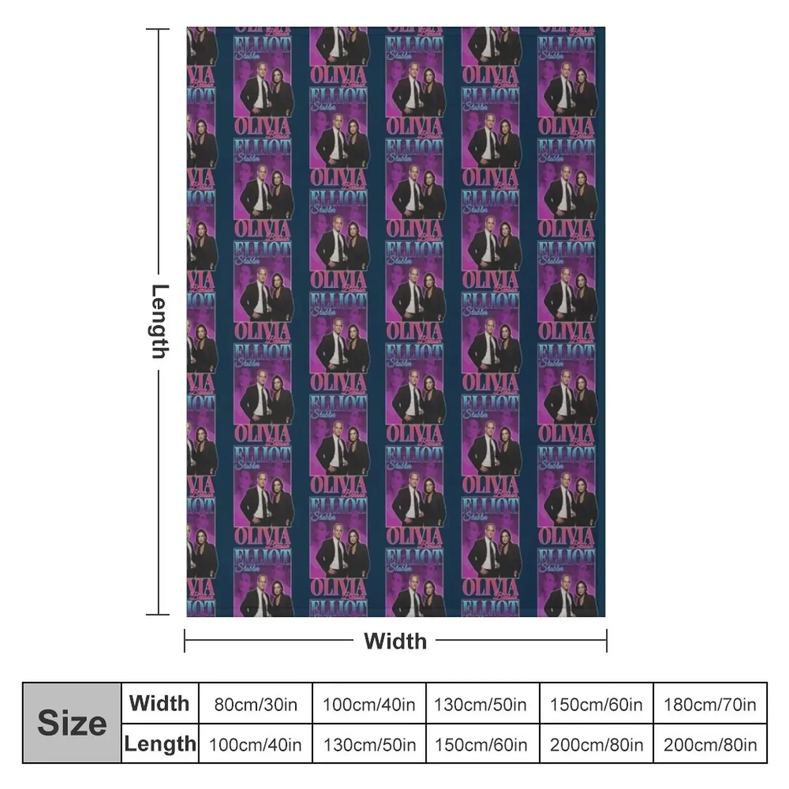 Olivia Benson & Elliot Stabler 90s Inspired Vintage Homage Condensed Throw Blanket Flannel Thermal Blankets