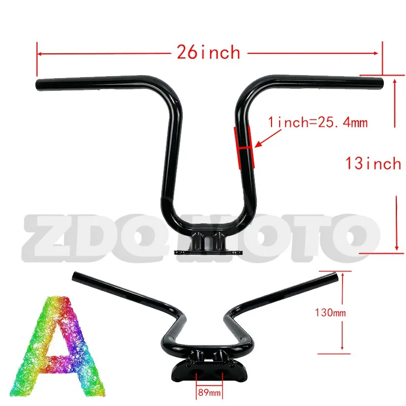 ZDQ Motorcycle 1-inch Gourd Handlebar For Harley XL883 XL1200 X48 V72 classic deluxe Fat boy LOW Rider street Bob Softtail SLIM