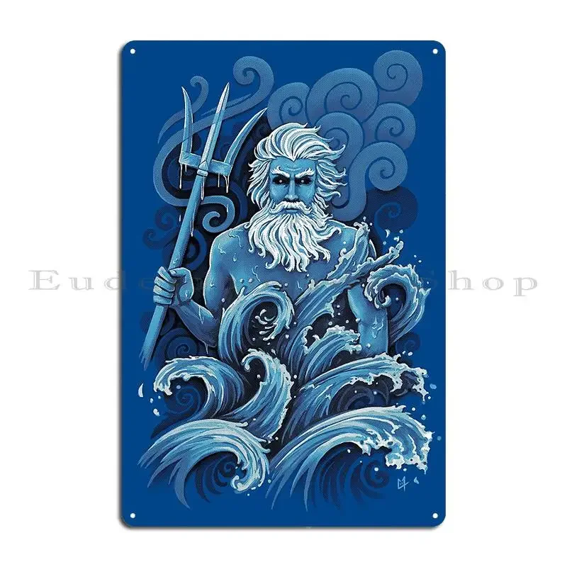 Poseidon Metal Sign Retro Garage Wall Mural Cinema Designer Tin Sign Poster