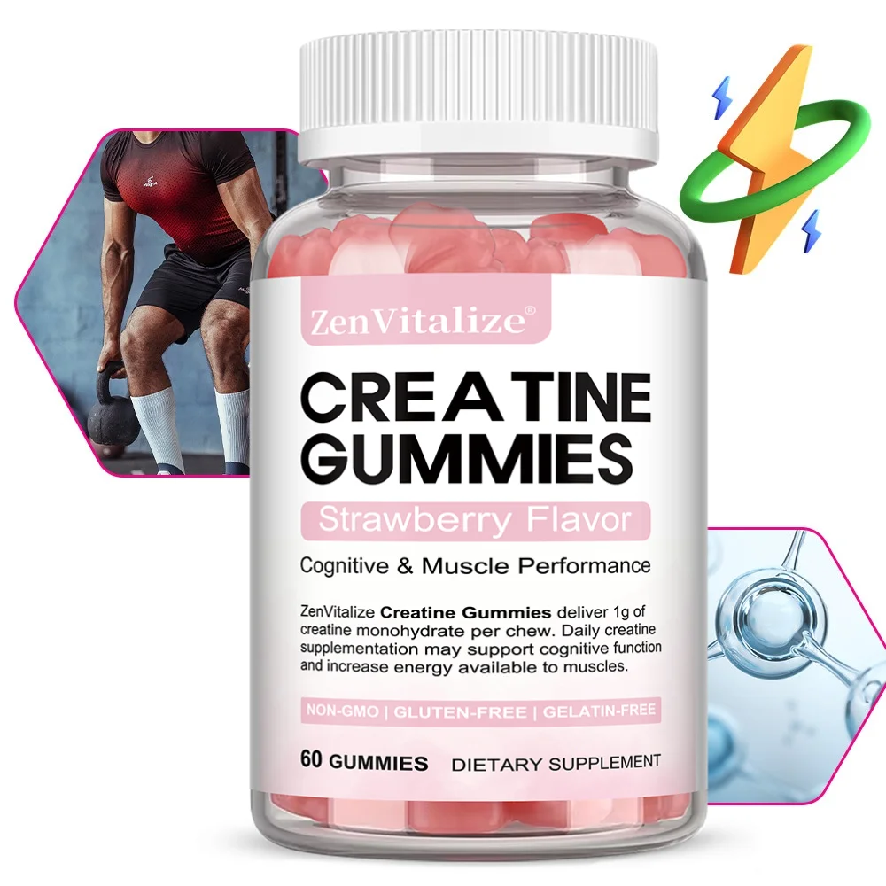 Creatine Gummies, Pre & Post Workout Daily Nutritional Supplement, Support Daily Physical Activity State and Body Wellness