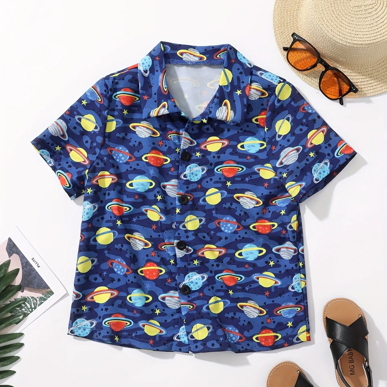 Fruit Cherry And Banana Print Boys Creative Shirt Casual Short Sleeve Lapel Cool Shirt Tops Girls Boys Clothes Summer Outdoor