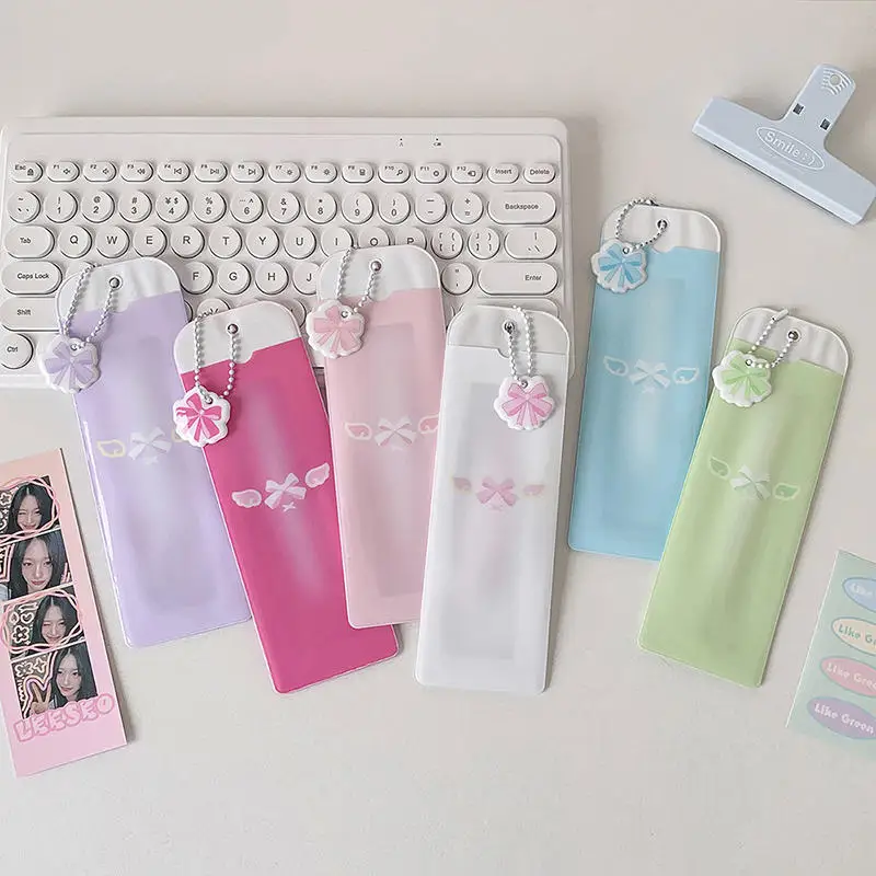 Girls Transparent Photo Card Holder Student Cartoon Star Design Long Style Photo Booth Strip Display Sleeves