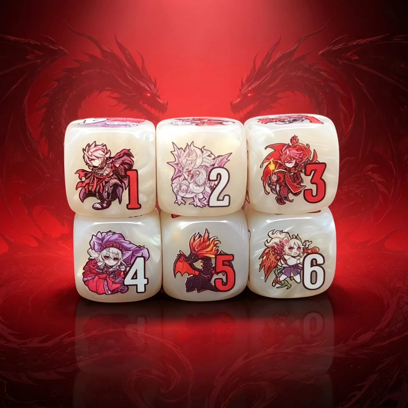 Yu-Gi-Oh! Marken-Harzwürfel mit 6 Seiten, Aluber, Der Narr von Despia, Blazing Cartesia, Der Tugendhafte Schadensindikator-Zähler, Spielzeug