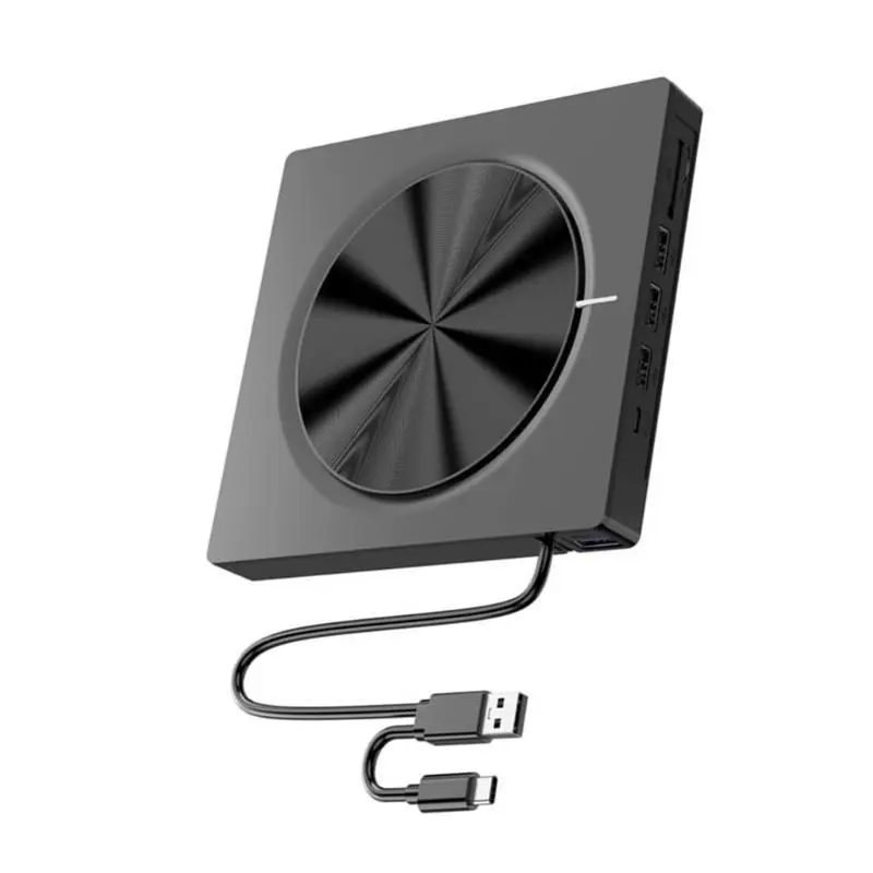 652F External CDs/DVDs Drive USB3.0 Type C with 4 USB Port and Two Card Slots for Various