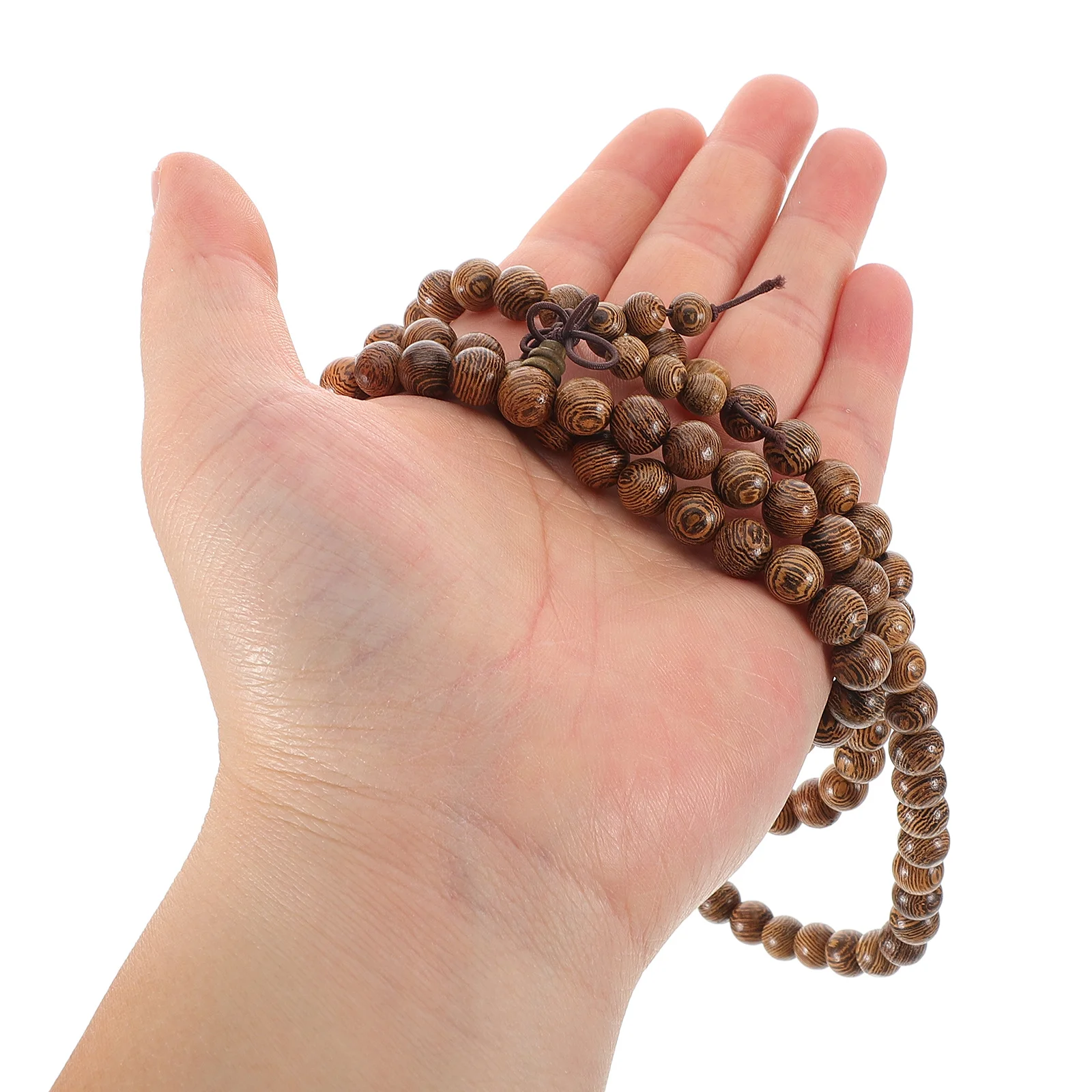 108 الخرز الخشبي الصلاة سوار اليوغا التأمل طويل مطرز قلادة المجوهرات الروحية للرجال النساء قلادة خشبية للرجال