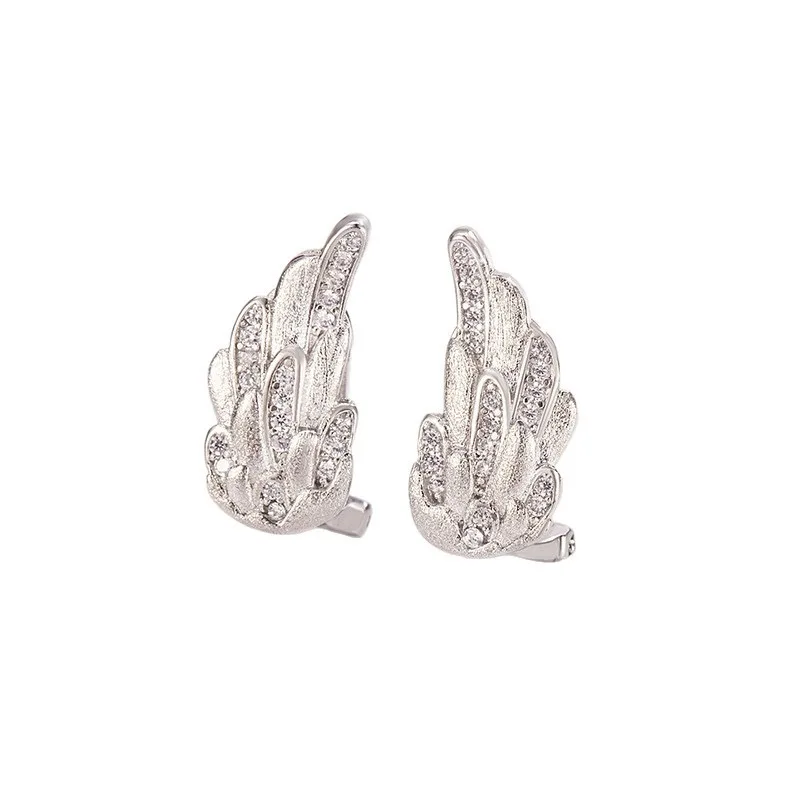 925 فضة أقراط للنساء هندسية مثير فتاة الموضة العصرية مجوهرات هدية حفلة الجناح شكل pendientes الزفاف #6