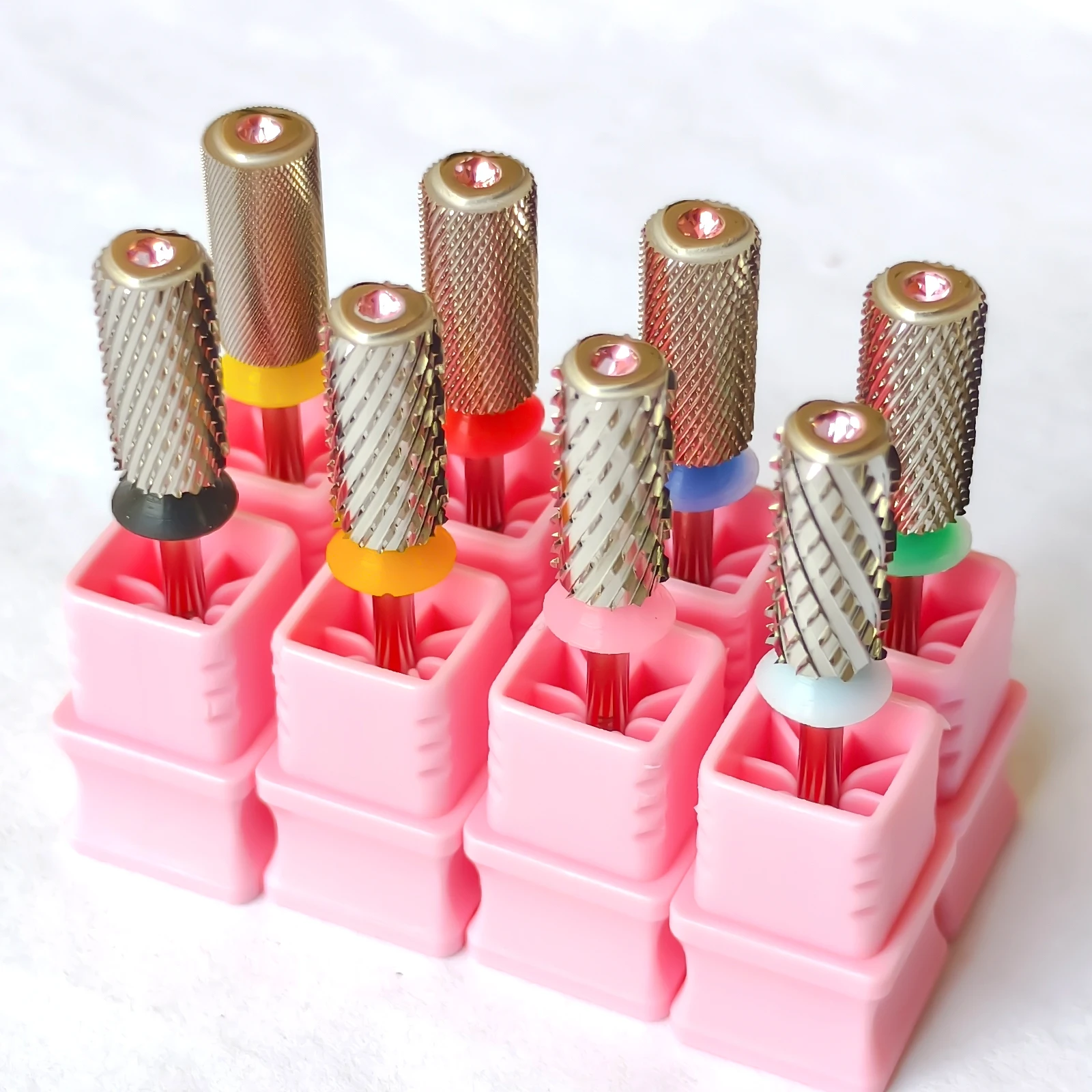 MagiBling Pink Diamond Top Hartmetall-Nagelbohrer mit großem Fass, links und rechts erhältlich, weicher Gel-Polierentferner, 3/32 Zoll