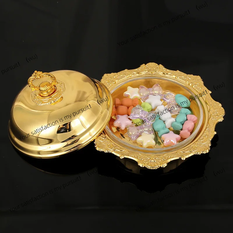 European creative tallow saucer butter saucer round tallow  metal cover steel cover butter