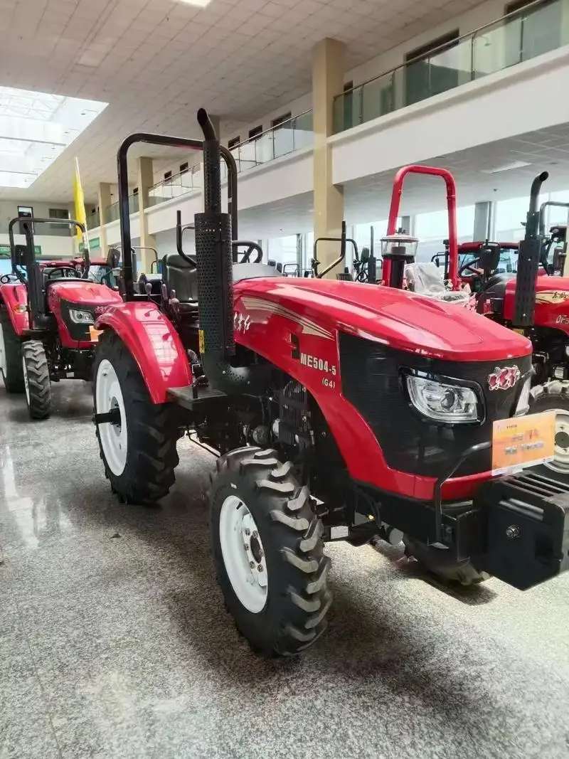 Low-priced Chinese agricultural tractors, 4x4 and 4x2 models, 60-90 hp, 4WD mini agricultural tractors with front loader.