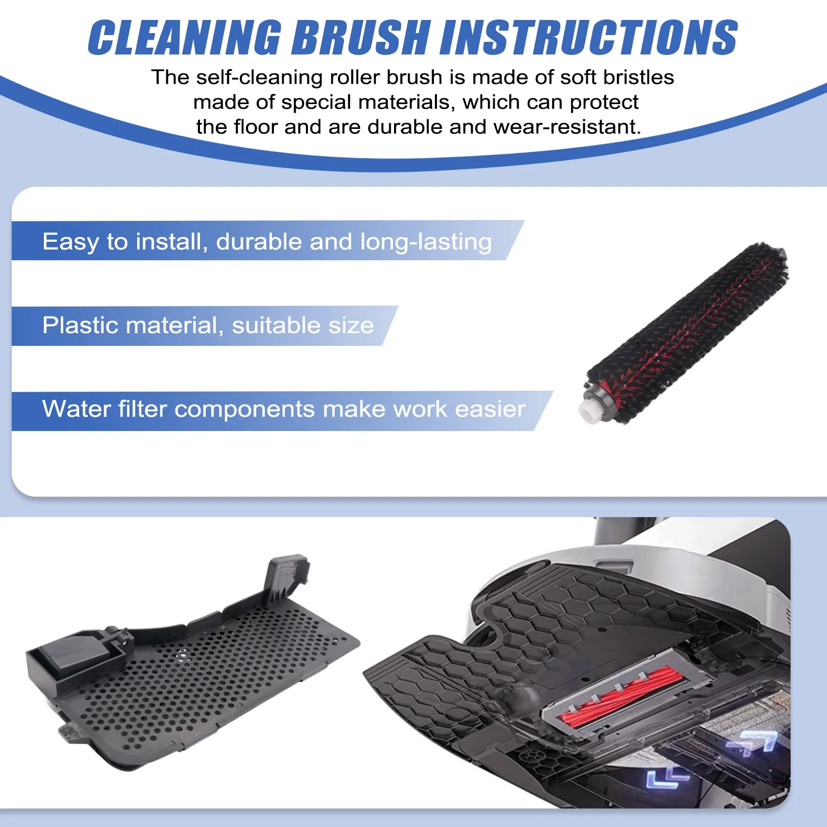 DT19 Replacement Maintenance Brush & Water Filter Assembly for Roborock S7 Max Ultra, Vacuum Cleaner Parts Accessories