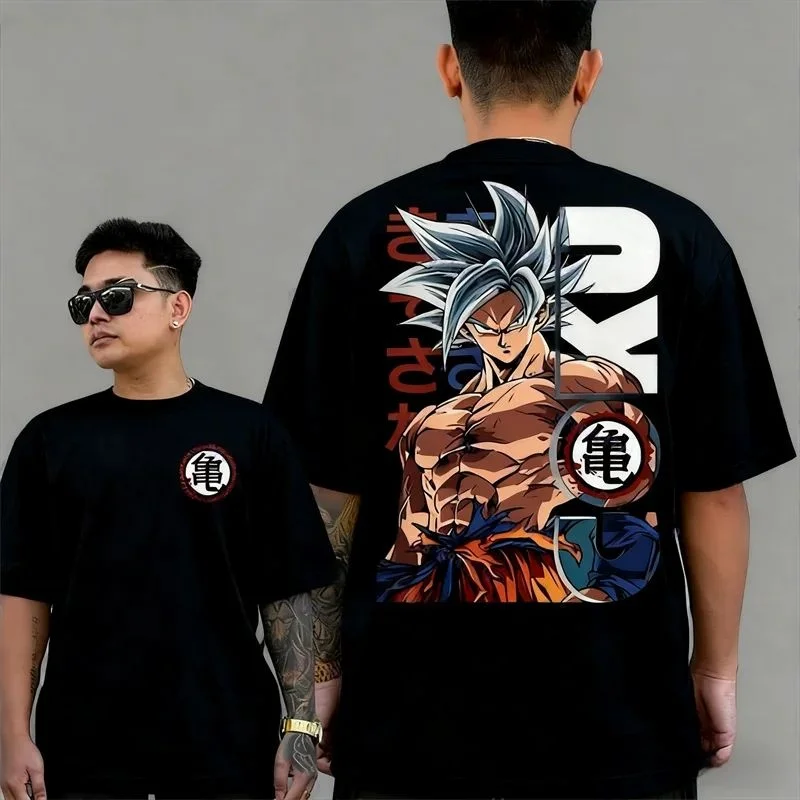 

2026 new Unisex oversized version of the "Monkey King / Dragon Ball" cartoon print T-shirt with a relaxed fit for a casual look.