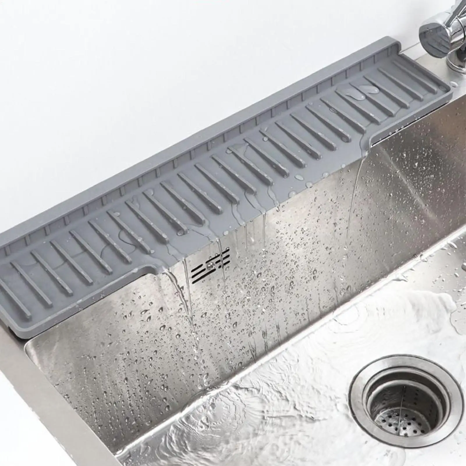 Wasserhahn-Spritzschutzmatte aus Silikon, Abflussmatte, Arbeitsplatten-Schutz für Mehrzweck-Küchengeräte