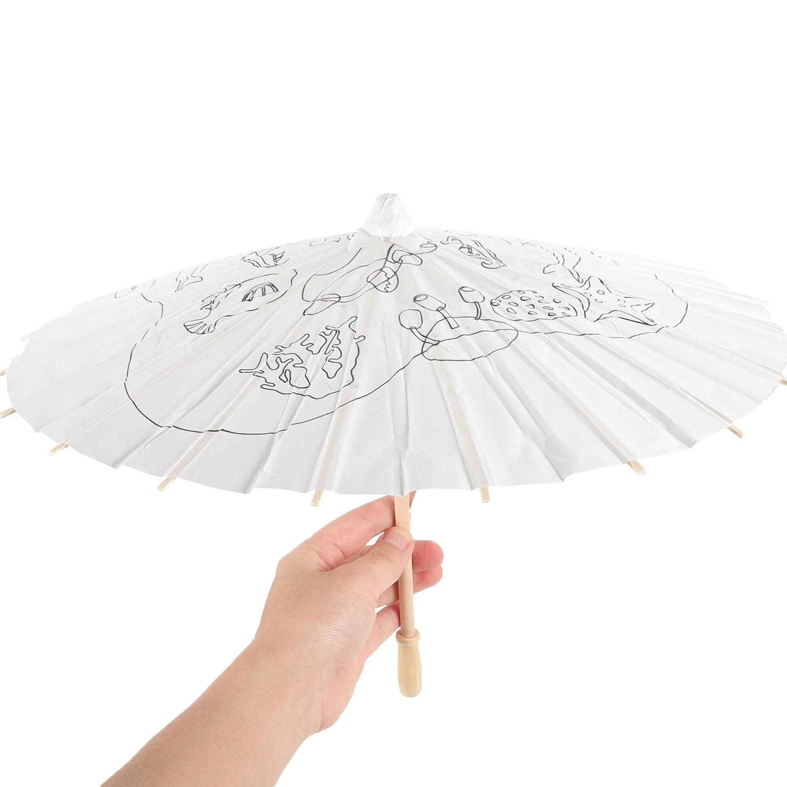 

Small DIY Paper Umbrella Handicraft Decoration Blank Classic Umbrella Painting Photography Prop for Cosplay DIY Umbrellas