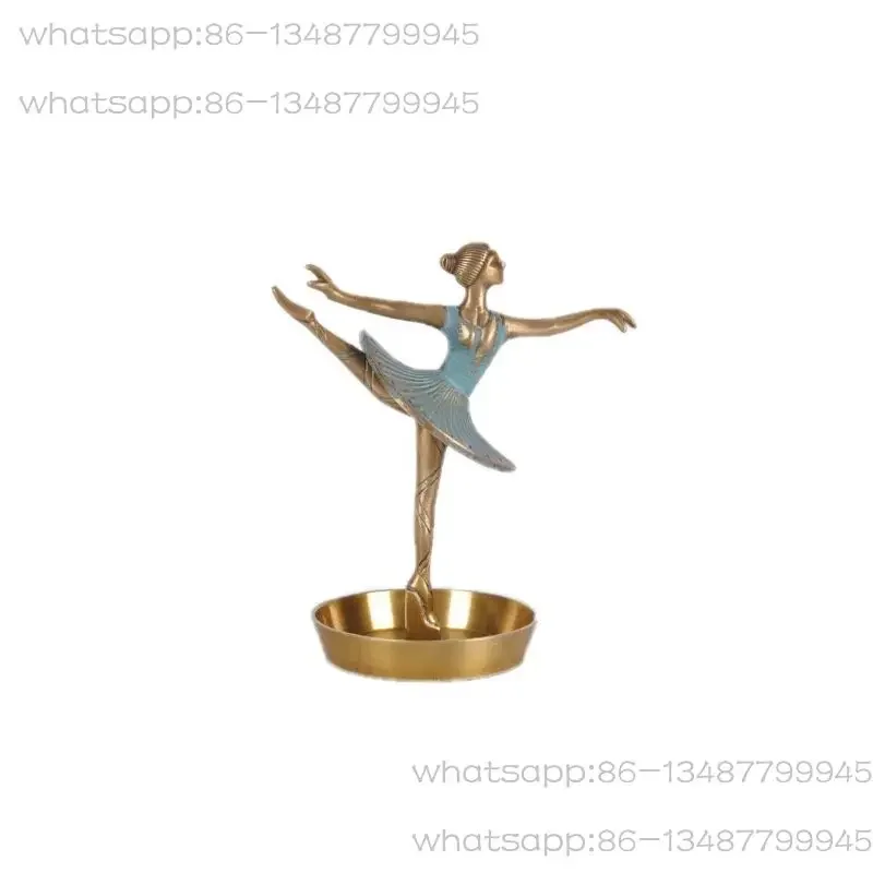 European brass ballet dancer jewelry stand handmade display stand earrings Nordic storage ornament