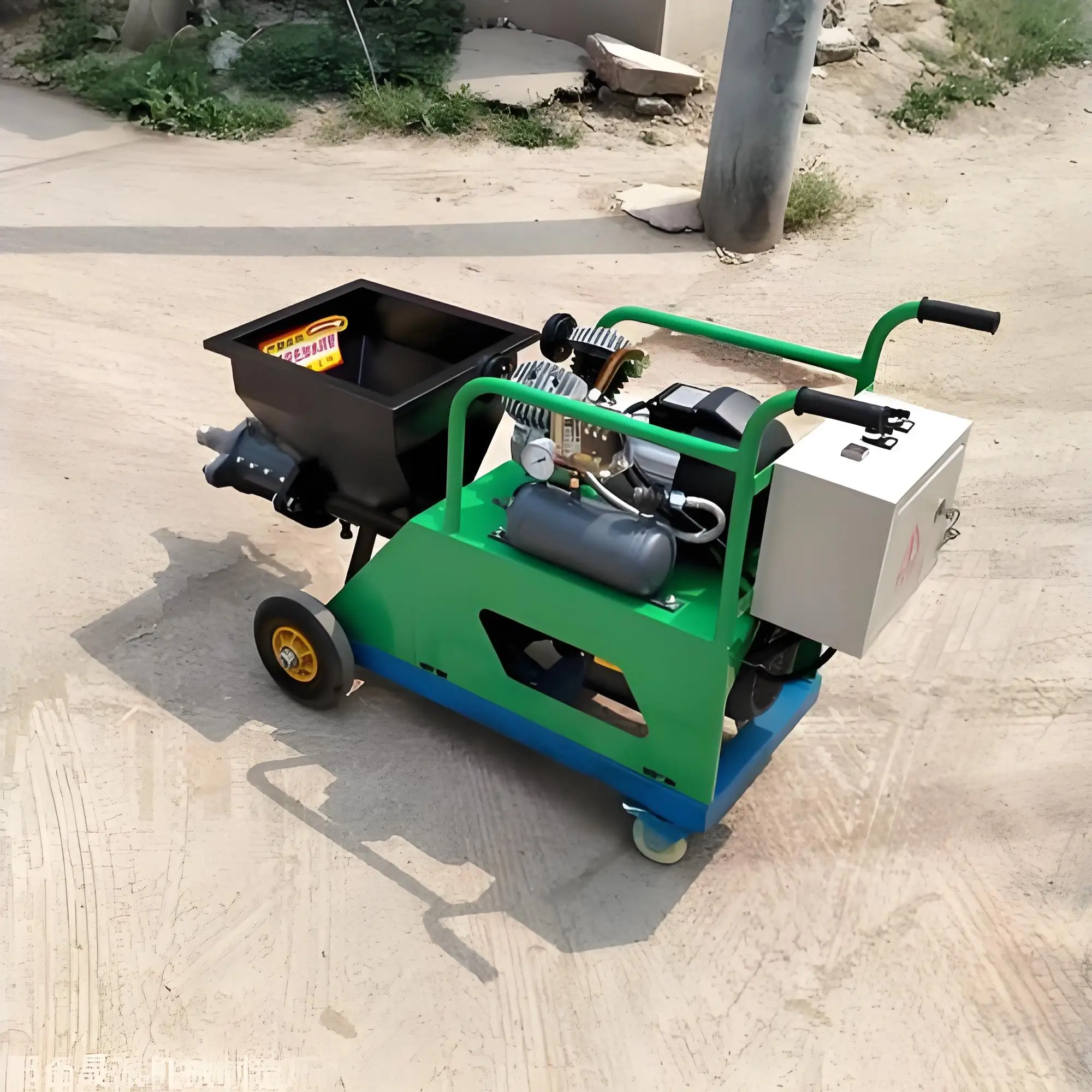 High Efficiency Cement Mortar Sprayer Machine 4kw Electric Plastering Equipment for Construction Site
