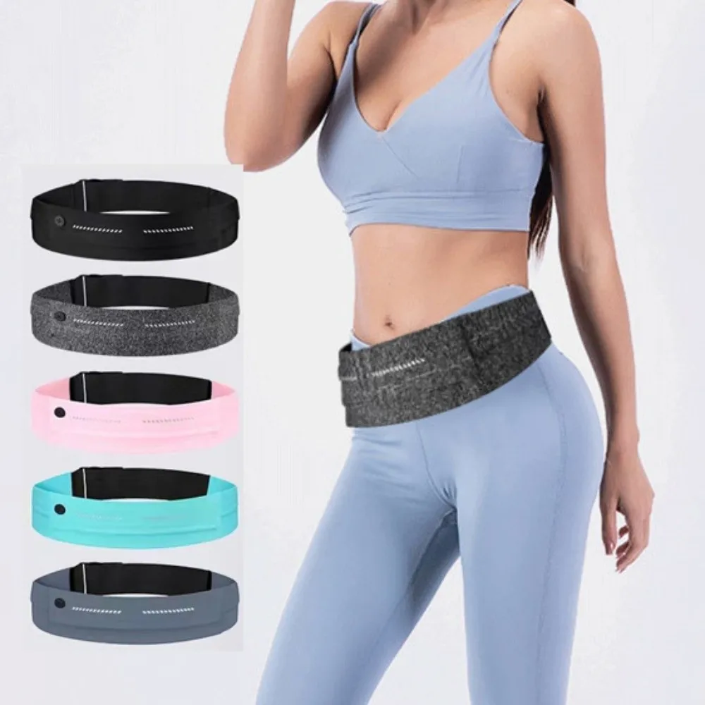 Ultra-Thin Sport Mobile Waist Bag Close Fitting High Elastic Running Waist Bag Multifunctional Night Reflection Sports Phone Bag