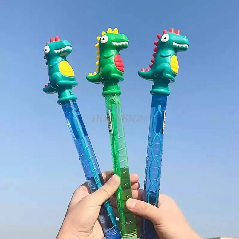 Cartoon dinosaur rabbit bubble stick, children's handheld large bubble blowing toy, creative boy and girl bubble machine