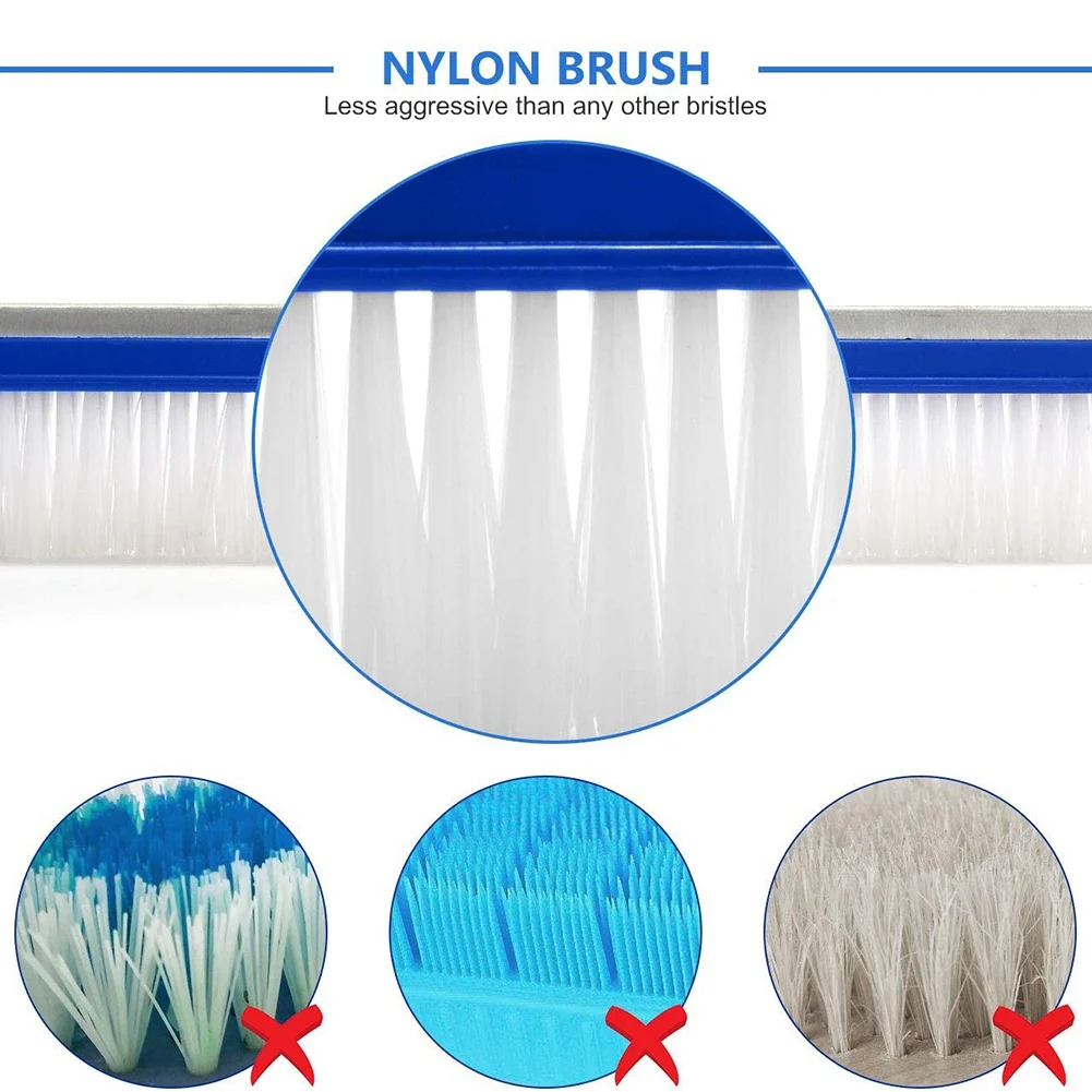 Pool Brush Swimming Pool Wall & Tile Brush 18 Inch Swimming Pool Cleaning Pole Brush Head Replacement Brush Blue