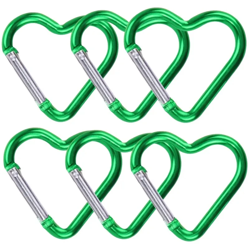 6 stuks duurzame hartvormige karabijnhaak sleutelhangerclip voor OutdoorAdventures - perfect voor kamperen, wandelen en reizen