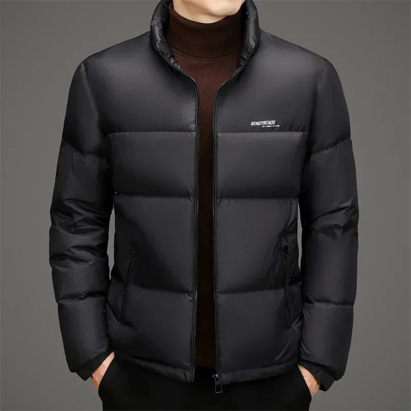 COZOK Designer Clothes Men Luxury Stand Collar Short Down Jacket Lightweight Padded Jackets 2025 Warm Man Winter Coat