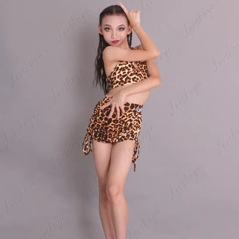 新しい女の子用ラテンダンストレーニングセット子供用ラテン練習ダンススーツ子供用パフォーマンススーツ