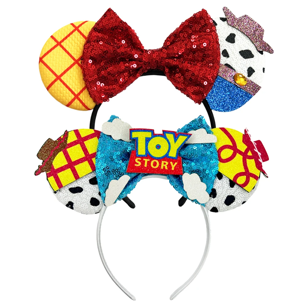 New Mouse Ears Headband Cartoon Sequin Bows Headwear Birthday Party Christmas Halloween Princess Cosplay Costume For Women Adult - view 3
