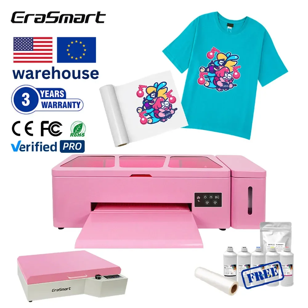 

New Arrivals Customize Pink a3 1390 XP600 Dtf Printer Automatic DTF Pink Printing Machine T Shirt DTF Printer For Clothes