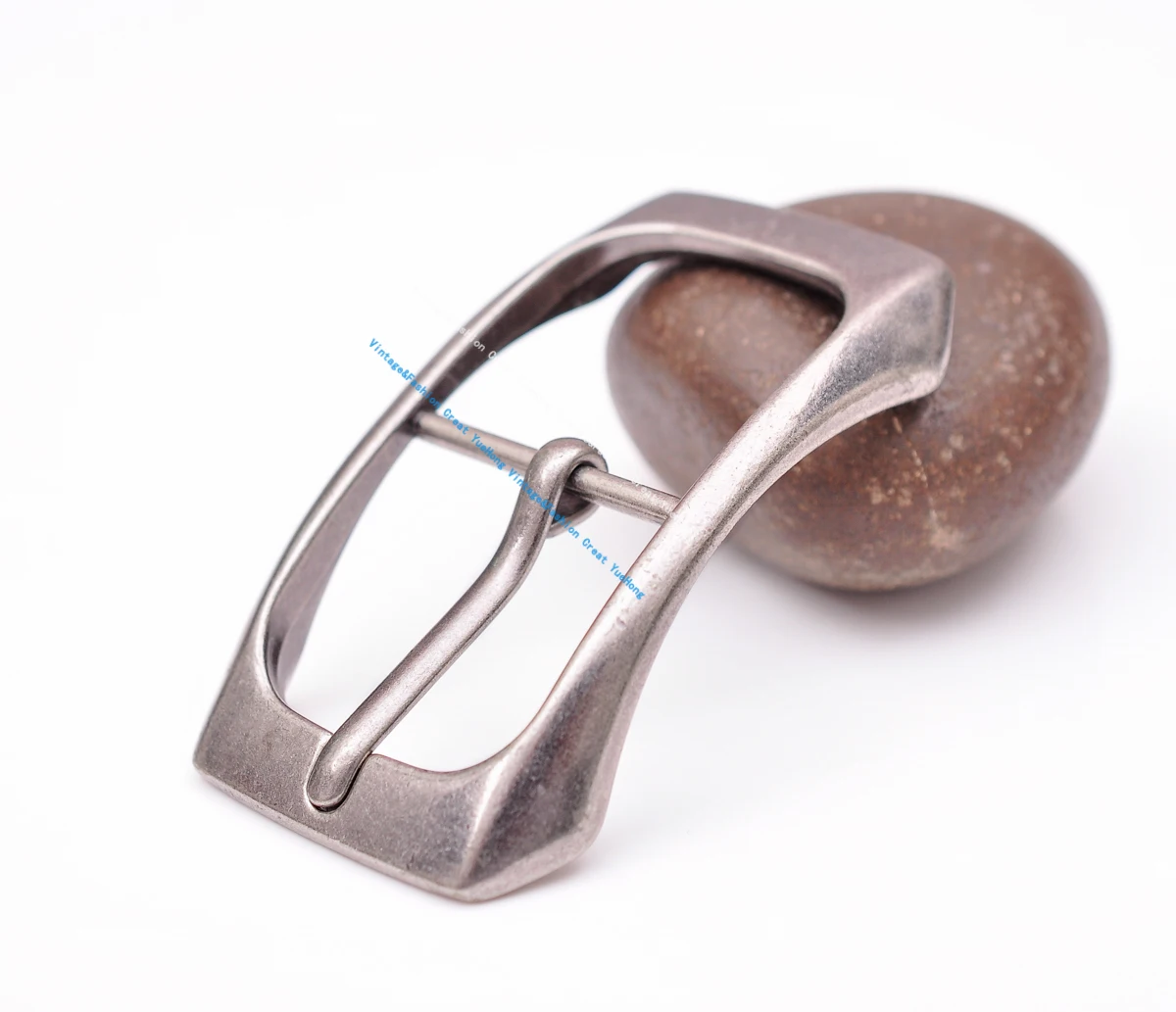 قوس الصلبة مستطيلة العتيقة الفضة مركز بار دبوس حزام مشبك صالح 32 مللي متر حزام 78*45 مللي متر #3