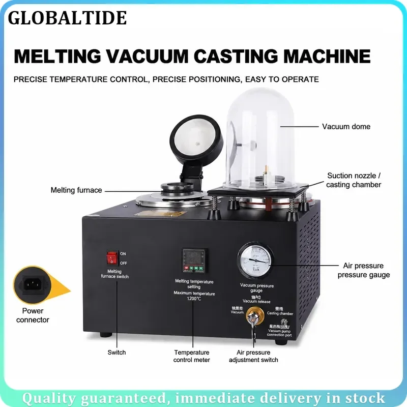 3 in 1 Jewelry Casting Machine Vacuum Melting Refining Equipment Precious Metal Tool 1-3kg 220V 110V 1800W