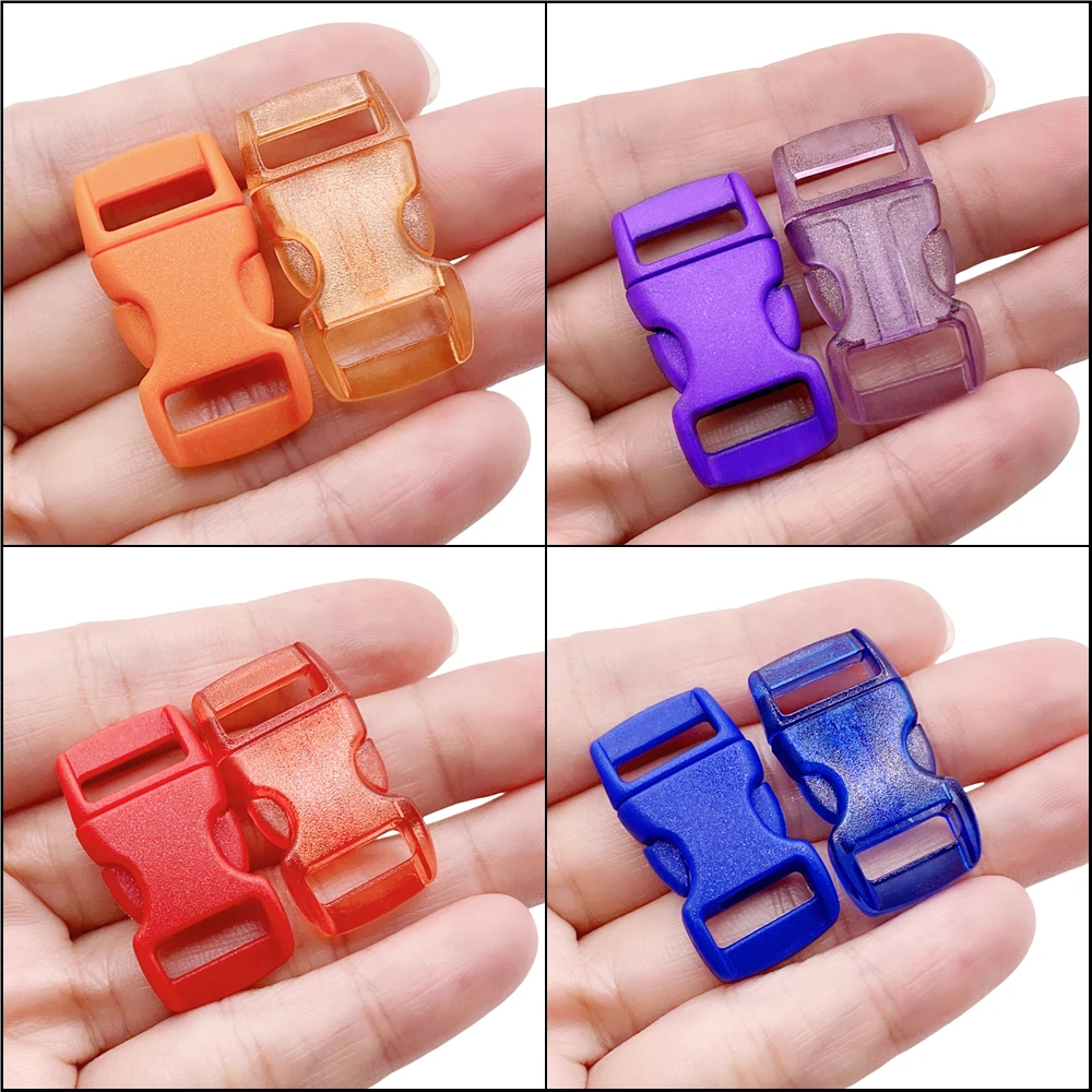 30 Stück/Packung 10mm Seitenschnellverschluss Gebogene Fallschirmschnalle 550 Paracord Armband Clip Katzenhalsband Gurtband Rucksack DIY Zubehör – Detail 7