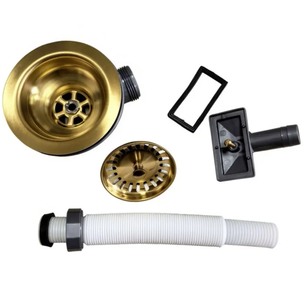 For For Wolong Kitchen Basin Drainer Stainless Steel Sink Sewer Pipe Accessory Modern Waste Fitting With Overflow