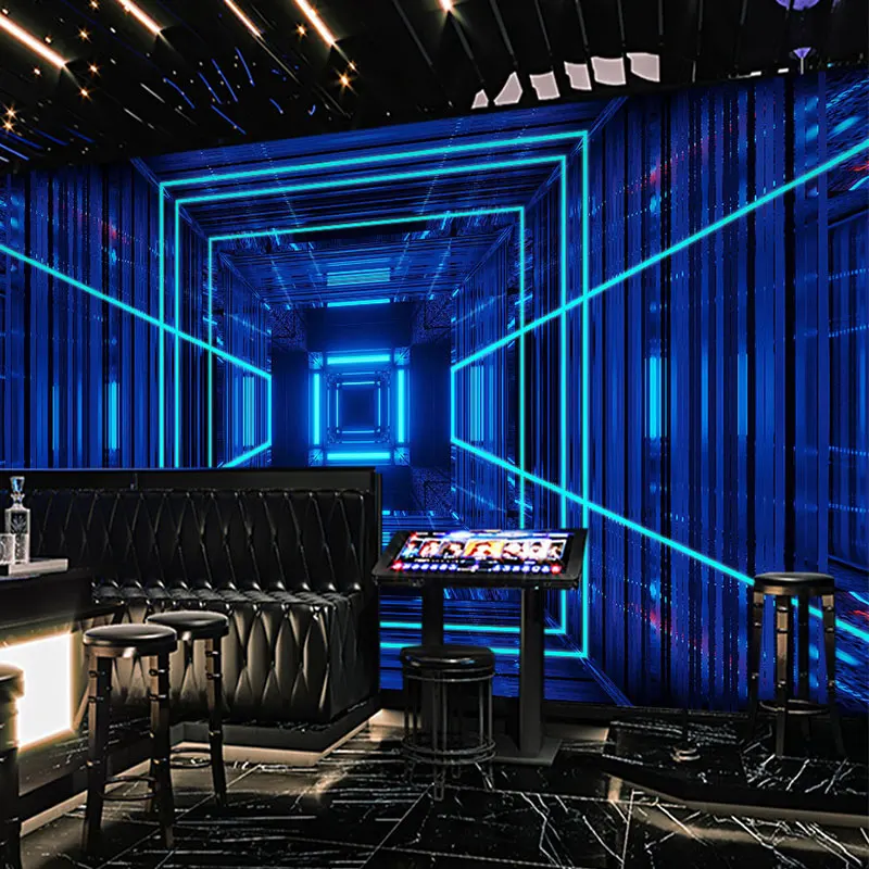 Custom 3D extended space mural gym bar western restaurant tunnel background wall retro creative industrial style wallpaper 8d