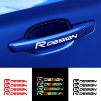 Car Door Handle Stickers Body Vinyl Stickers Decals Accessories For Volvo R Design T6 AWD C30 C40 C50 C70 S40 S60 S70 S80 S90