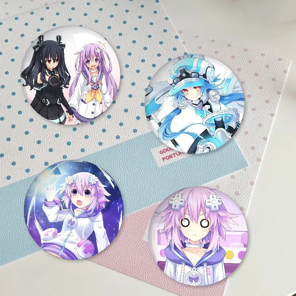 H-Hyperdimension N-Neptunia Kawaii Badges Fashion New Hip Hop Versatile Round Metal Badge Cartoon Pin Gift Wholesale