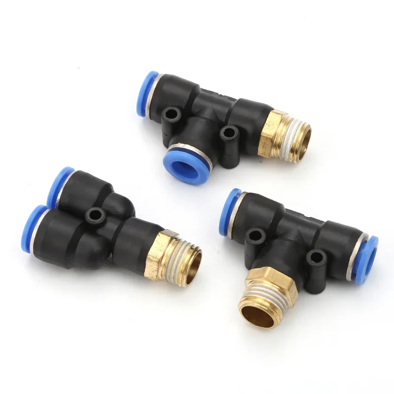 Pneumatic Air Fittings Threaded Connectors PC/PCF/PL/PLF 6/8/10 mm BSPT 1/8 3/8 1/2 1/4 Hose Fitting Male Thread Quick Coupling