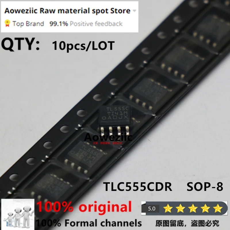 Aoweziic  2024+  100% New Imported Original  TLC555CDR TL555C SOP-8  Oscillator Real-time Clock Chip