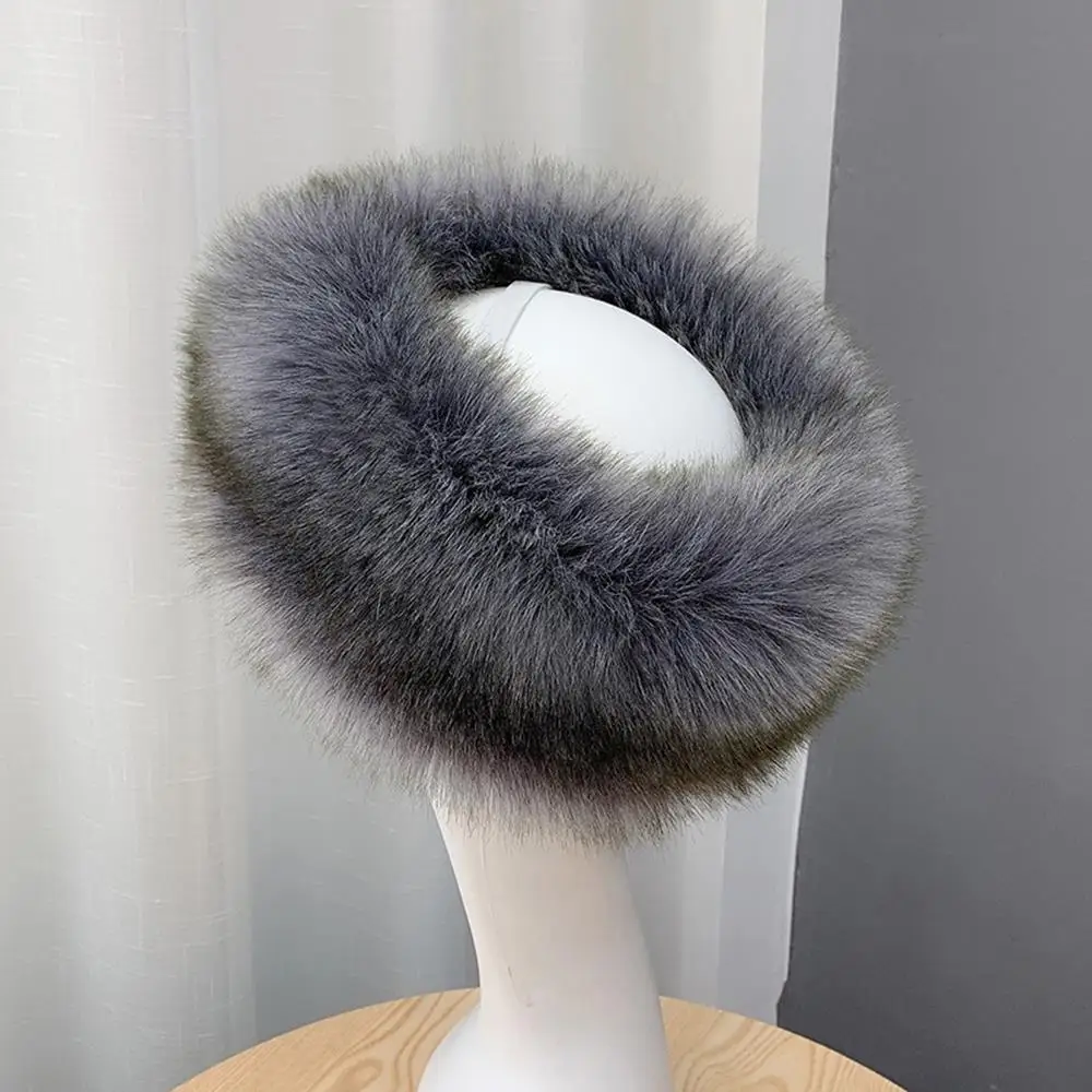 

Women Girl Faux Fur Headband Outdoor Warmer Ski Beanie Hats Fluffy Plush Earwarmer Winter Hair Ribbon Thick Earmuff Hairband