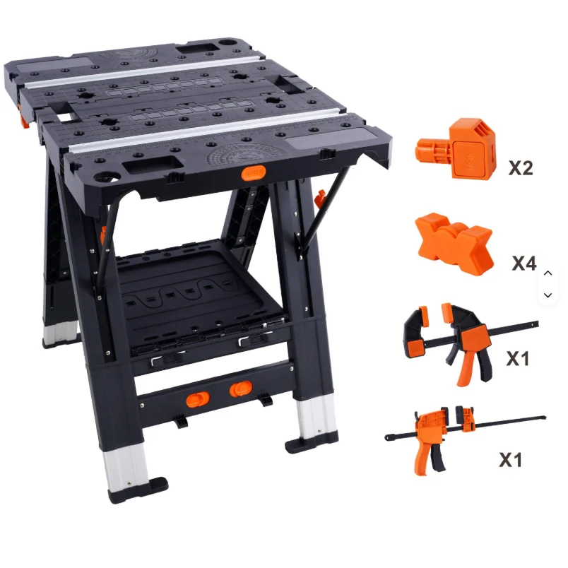 AIRAJ folding mechanical workbench 63.5x79x81cm 125kg load-bearing capacity, wooden structure OEM/ODM can be customized