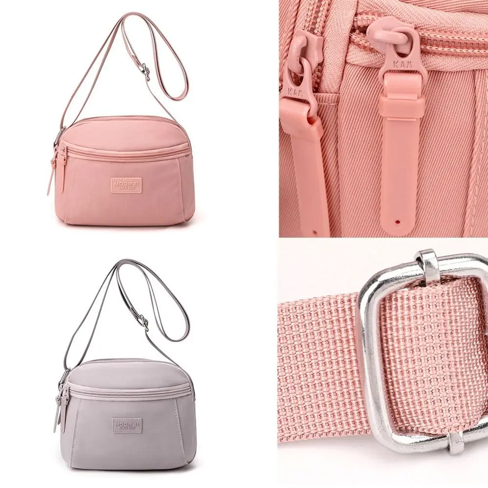 Bolso de hombro de nailon para mujer, bolsa de almacenamiento de gran capacidad, Color sólido, a la moda