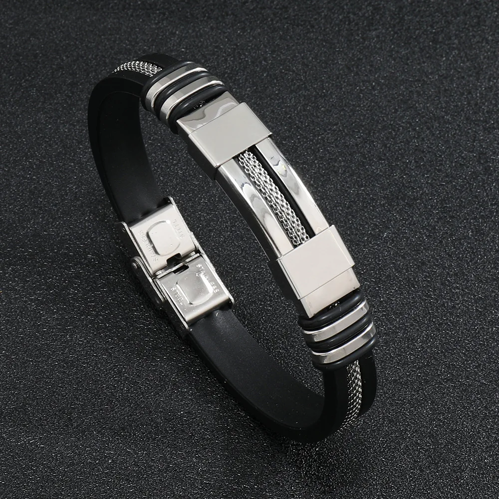 New Men Leather Bracelet Bangle Detachable Stainless Steel Punk Braclet Snake Chain Braslet Festival Accessories Regalo Hombre image 6