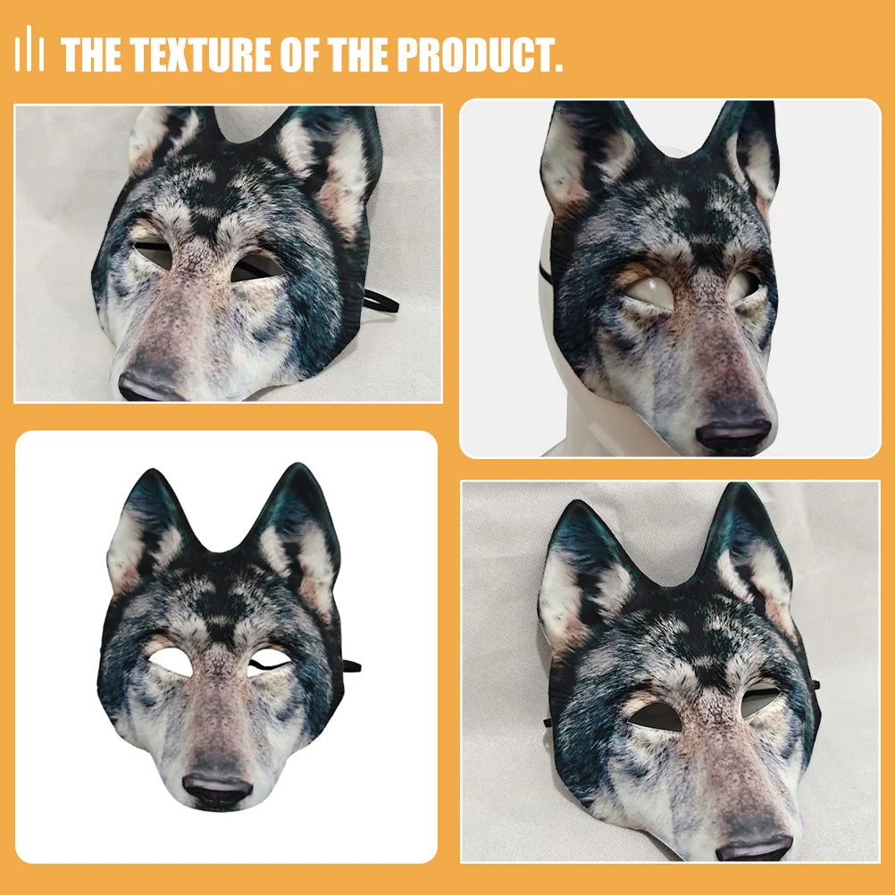 Máscaras de hombre lobo aterradoras 3D de Halloween, máscara de disfraz de cabeza de lobo realista para adultos y niños, materiales cómodos meticulosos