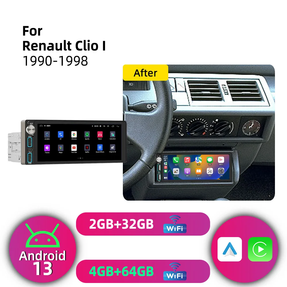 Android 1Din Car Stereo 6.86